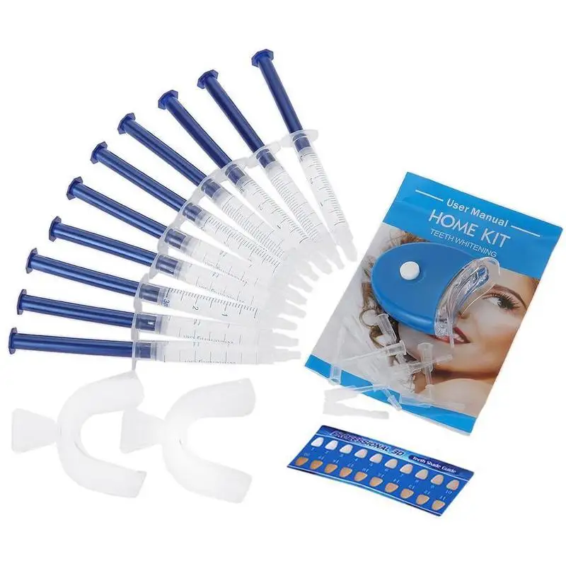 10PCS/Set Teeth Whitening Kit With LED Light 44% Peroxide Dental Bleaching System Oral Gel Kit Tooth Whitener Dental Equipment
10PCS/Set Teeth Whitening Kit With LED Light 44% Peroxide Dental Bleaching System Oral Gel Kit Tooth Whitener Dental Equipment