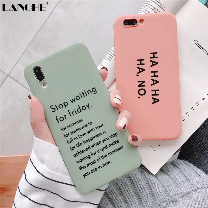 Мягкий чехол для телефона LANCHE Huawei P20 Mate 10 20 P30 Pro конфетный с надписью из ТПУ Honor 9 V10