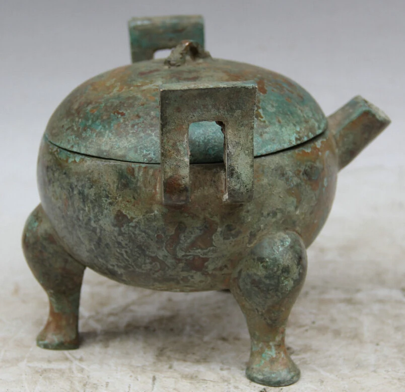 Collectible bronze S1983 7" Old Chinese dynasty Bronze Folk 3 Foot handle food water vessel Pot Jar Crock
Collectible bronze S1983 7" Old Chinese dynasty Bronze Folk 3 Foot handle food water vessel Pot Jar Crock