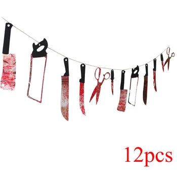 8pcs/12pcs Horror Bloody Halloween Hanging Decor Knifes Scissors Scary Garland Banner Halloween Party Decor 2
8pcs/12pcs Horror Bloody Halloween Hanging Decor Knifes Scissors Scary Garland Banner Halloween Party Decor 2