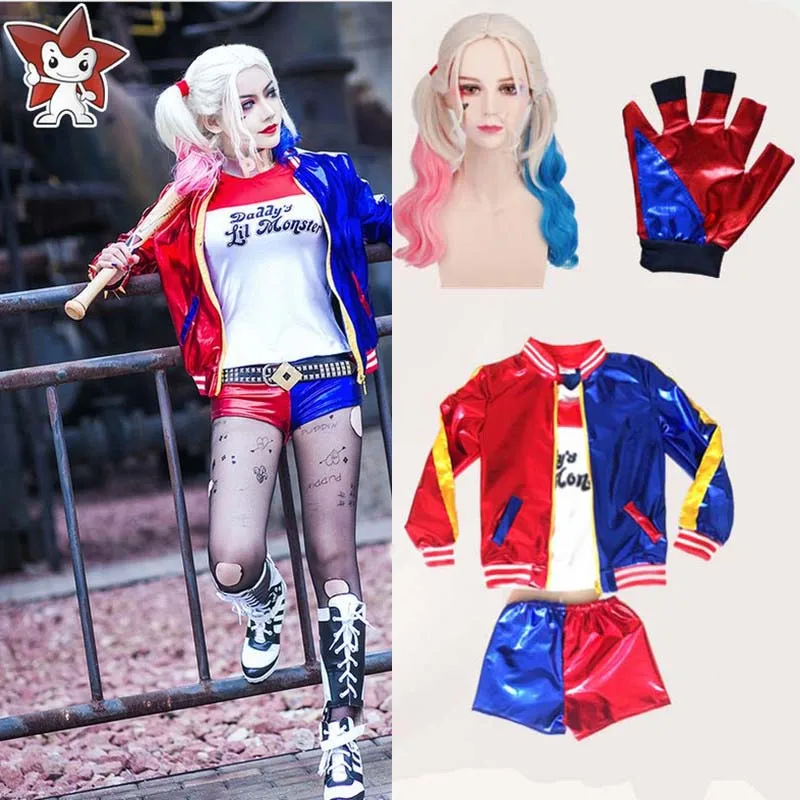 Daddy's Lil Manster Ladies Suicide Squad Harley Quinn costumes for Girls kids wig jacket T shirt shorts De Batman Free shipping
Daddy's Lil Manster Ladies Suicide Squad Harley Quinn costumes for Girls kids wig jacket T shirt shorts De Batman Free shipping