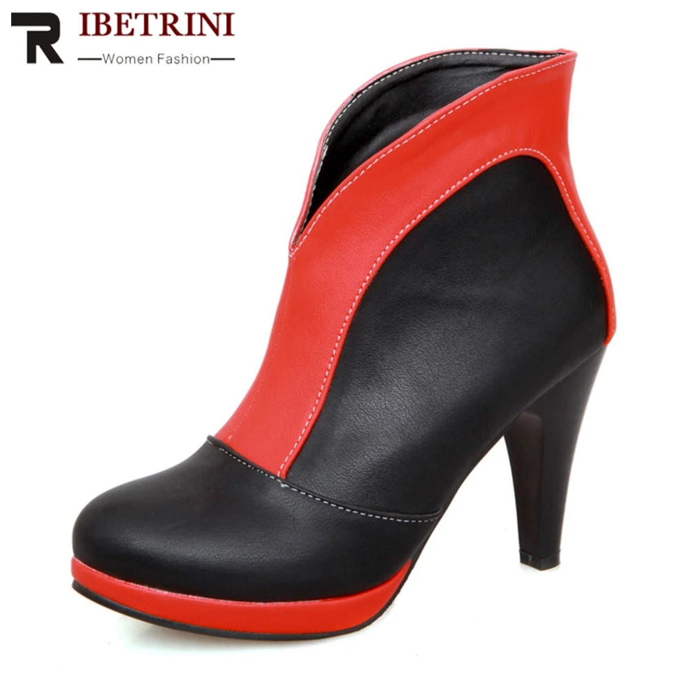 RIBETRINI Big Size 32-48 Women Short Ankle Boots Spiked High Heel Shoes Woman Color Mixed Design Platform Motorcycle Bootss
RIBETRINI Big Size 32-48 Women Short Ankle Boots Spiked High Heel Shoes Woman Color Mixed Design Platform Motorcycle Bootss