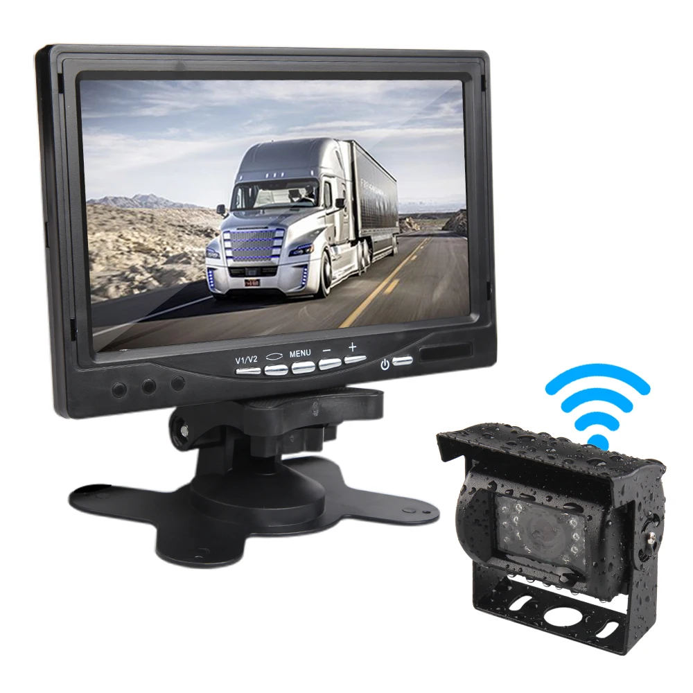 CAR ROVER Wireless Reverse Reversing Camera IR Night Vision 7" Car Monitor for Truck Bus Caravan RV Van Trailer Rear View Camera
CAR ROVER Wireless Reverse Reversing Camera IR Night Vision 7" Car Monitor for Truck Bus Caravan RV Van Trailer Rear View Camera