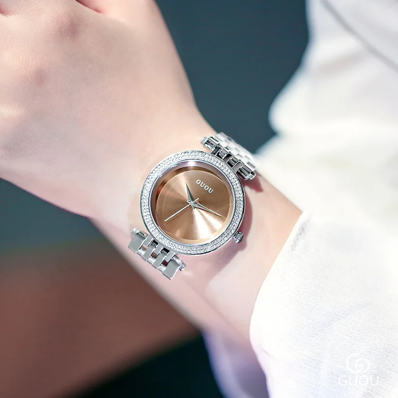 Фото Женские часы 2019 роскошные Брендовые женские кварцевые стальные наручные для