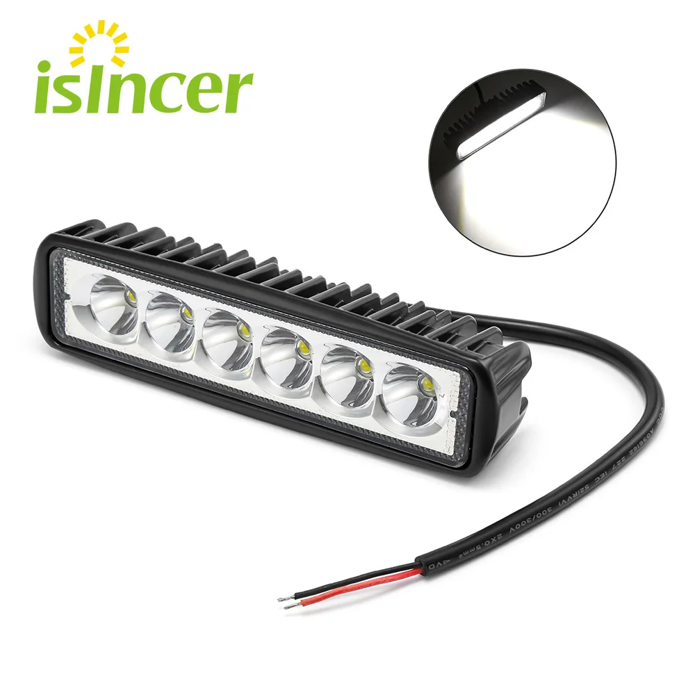 iSincer 18W 12V LED Work Light Bar Spotlight Flood Driving Light Fog Offroad Led Bar Car Lamps For Jeep Toyota SUV 4WD ATV Truck
iSincer 18W 12V LED Work Light Bar Spotlight Flood Driving Light Fog Offroad Led Bar Car Lamps For Jeep Toyota SUV 4WD ATV Truck