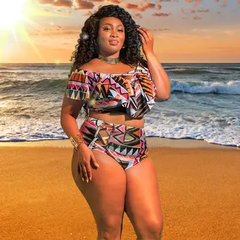 Women Sexy Ruffle Bikini Volantes Push Up Plus Size Bikini 4XL 5XL Split Swimsuit High Waist Swimwear 2018 Female Beach Wear
Women Sexy Ruffle Bikini Volantes Push Up Plus Size Bikini 4XL 5XL Split Swimsuit High Waist Swimwear 2018 Female Beach Wear