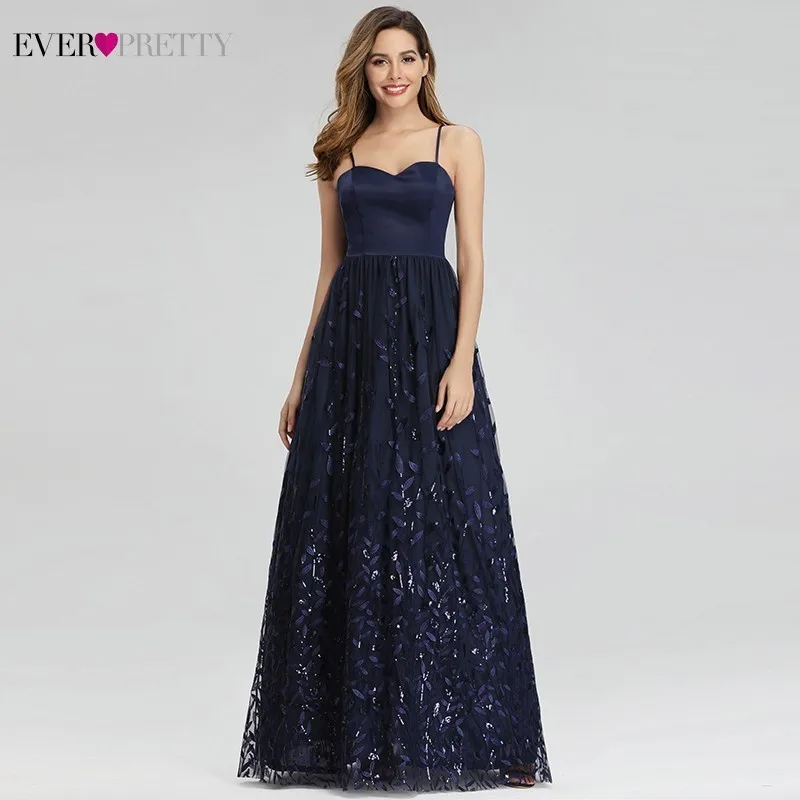 Ever Pretty Sequined Evening Dresses Long A-Line Spaghetti Straps Elegant Navy Blue Formal Dresses EP00977NB Robe Soiree Femme
Ever Pretty Sequined Evening Dresses Long A-Line Spaghetti Straps Elegant Navy Blue Formal Dresses EP00977NB Robe Soiree Femme