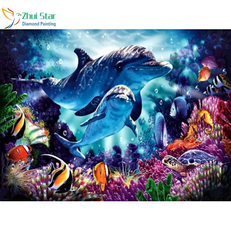 Zhui Star 5D DIY Full square Diamond Painting Cross Stitch Dolphins Pictures Diamond Rhinestone Embroidery Mosaic home decor
Zhui Star 5D DIY Full square Diamond Painting Cross Stitch Dolphins Pictures Diamond Rhinestone Embroidery Mosaic home decor