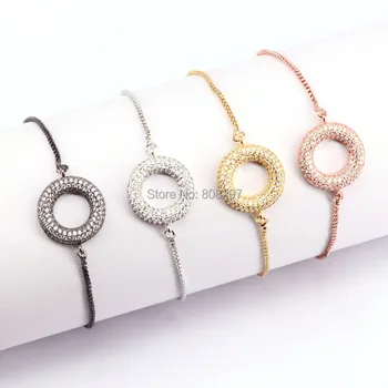 10PCS Copper Micro pave CZ Cubic Zirconia Round charm adjustable chain Macrame bracelet for women
10PCS Copper Micro pave CZ Cubic Zirconia Round charm adjustable chain Macrame bracelet for women