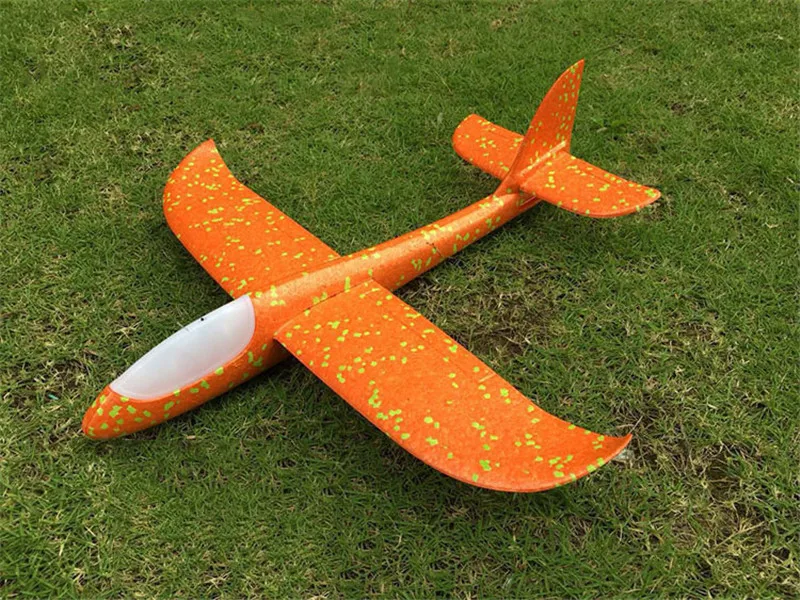 Foam Plane Glider Aircraft Airplane model LED Night Hand Throw Flying Glider EPP BigSize 48cm Toy For Children 26