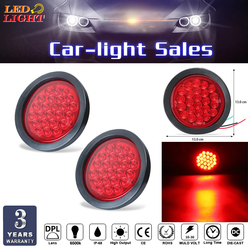 keyecu 2X 4" Round Red 24 LED Turn Stop Brake Trailer Tail Light for Jeep Truck RV 10-30V
keyecu 2X 4" Round Red 24 LED Turn Stop Brake Trailer Tail Light for Jeep Truck RV 10-30V