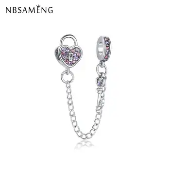 Vintage Silver Plated Beads Charm Sparkling Lock Your Love Safety Chain Charms Fit Original Bracelets Women Diy Jewelry
Vintage Silver Plated Beads Charm Sparkling Lock Your Love Safety Chain Charms Fit Original Bracelets Women Diy Jewelry