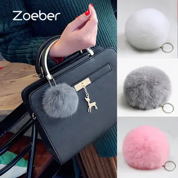 Zoeber Artificial Rabbit Fur Ball Keychain Rabbit women