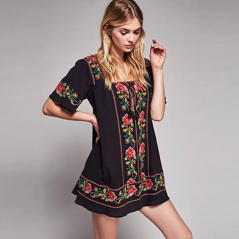 BOHO PEOPLE 80's Dress Retro Floral Embroidery Square Collar Rose Embroidered Dresses Half Sleeve Boho Maxi Hippie Vestidos Lady
BOHO PEOPLE 80's Dress Retro Floral Embroidery Square Collar Rose Embroidered Dresses Half Sleeve Boho Maxi Hippie Vestidos Lady
