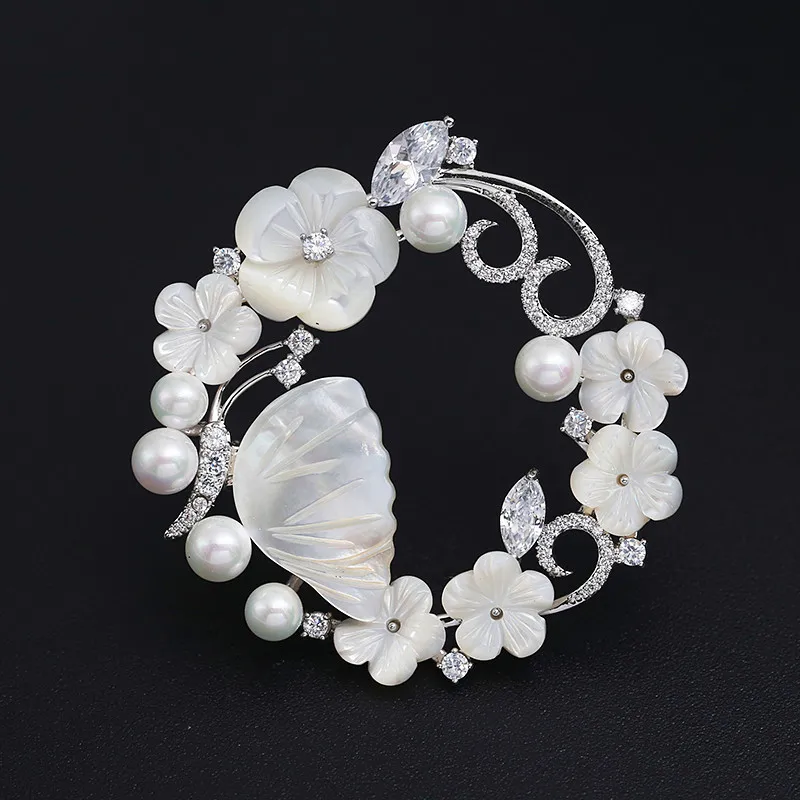 XIHA Butterfly Mirco Pave CZ Zircon Pins and Brooches Shell Large Flower Brooch for Women Suit Pearls Crystal Broche Jewelry
XIHA Butterfly Mirco Pave CZ Zircon Pins and Brooches Shell Large Flower Brooch for Women Suit Pearls Crystal Broche Jewelry