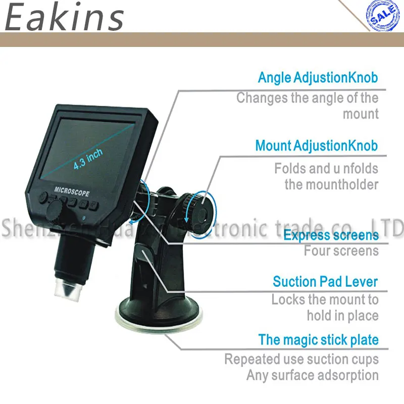 high quality 1-600x 3.6MP G600 Digital Microscope 4.3" LCD USB microscopio Video Camera Recorder for pcb motherboard repair
high quality 1-600x 3.6MP G600 Digital Microscope 4.3" LCD USB microscopio Video Camera Recorder for pcb motherboard repair