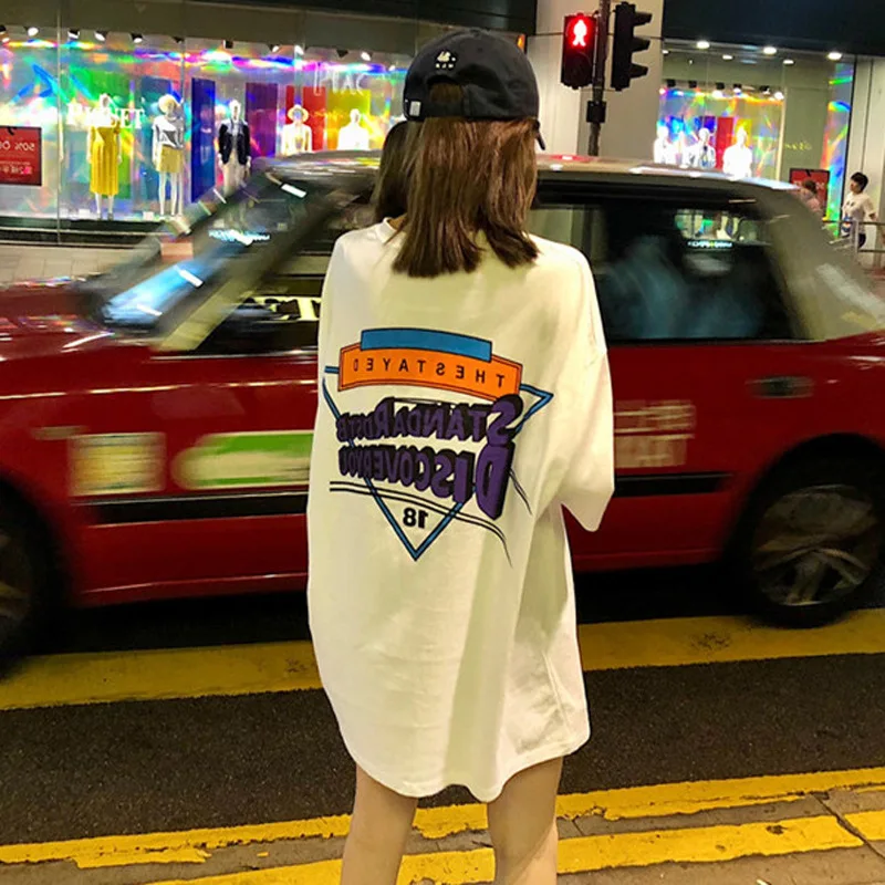 2009 Net Red Summer Street Hip-hop Style Girl Short Sleeve Habitat Fashion Increased Size Sleeve Loose Letter Printed White
2009 Net Red Summer Street Hip-hop Style Girl Short Sleeve Habitat Fashion Increased Size Sleeve Loose Letter Printed White