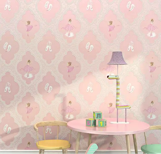 Современные розовые балетные обои принцессы для детской комнаты милые 3D