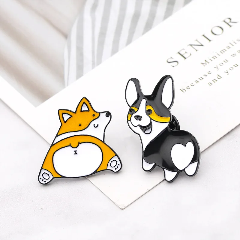 Creative Corgi Dog Brooch Lady Hat Collar Pin Men's Jackets Backpack Badge High Quality enamel Metal Brooch Jewelry
Creative Corgi Dog Brooch Lady Hat Collar Pin Men's Jackets Backpack Badge High Quality enamel Metal Brooch Jewelry
