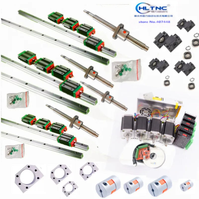 20 mm linear rail +sfu1605+4 axis 425 Oz/in nema 23 stepper motor cnc sets HGR20-400/820/1120+RM1605-376/837/837/1137+support
20 mm linear rail +sfu1605+4 axis 425 Oz/in nema 23 stepper motor cnc sets HGR20-400/820/1120+RM1605-376/837/837/1137+support