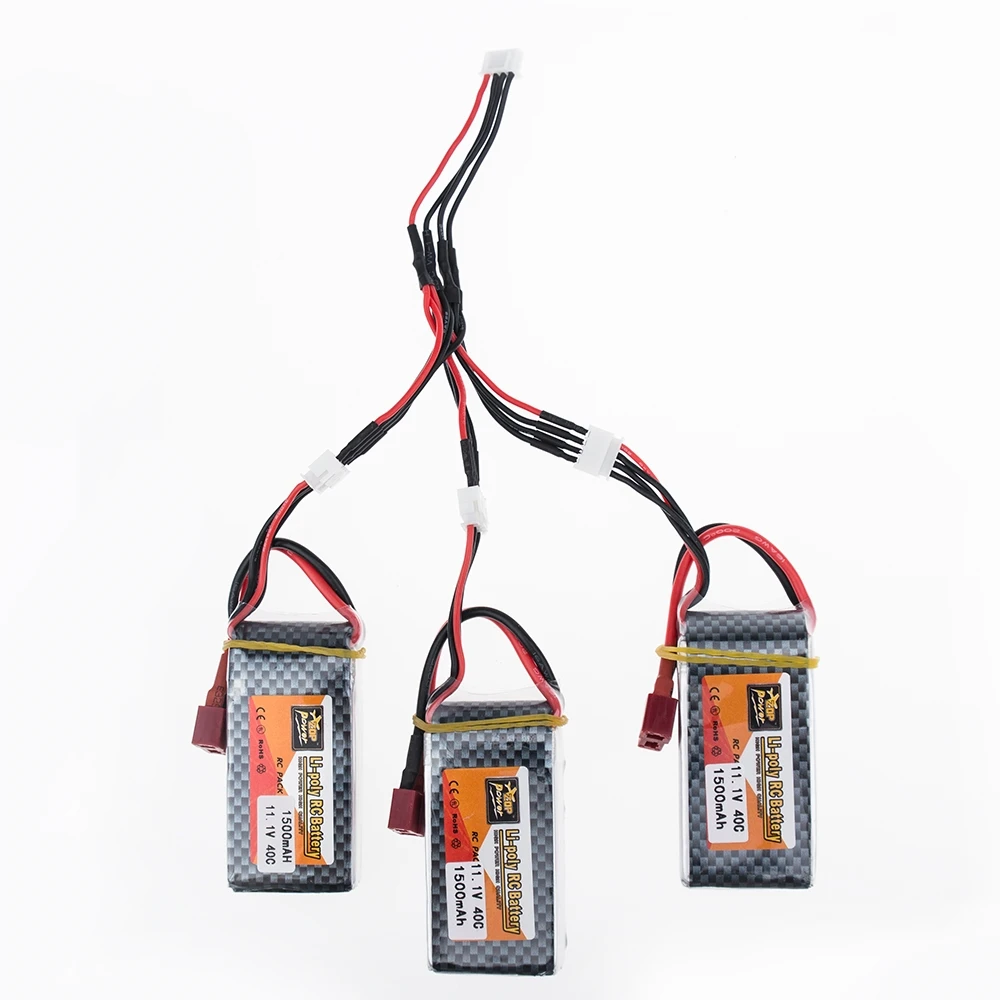 3 pcs zop LiPo Battery 11.1V 1500Mah 3S 40C MAX 60C T Plug and 3in1 cable RC Car Airplane trucks buggy boats Helicopter
3 pcs zop LiPo Battery 11.1V 1500Mah 3S 40C MAX 60C T Plug and 3in1 cable RC Car Airplane trucks buggy boats Helicopter