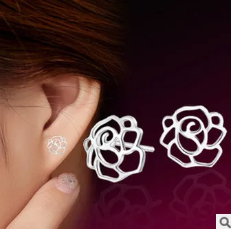 Wholesale Korean fresh sweet 925 sterling silver earrings temperament peony roses earrings Free Shipping
Wholesale Korean fresh sweet 925 sterling silver earrings temperament peony roses earrings Free Shipping