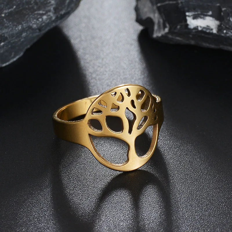 Round Tree of Life Ring Stainless Steel Classic Accessories Jewelry Fashion Silver Gold Color Wisdom Tree Rings For Women Bijoux
Round Tree of Life Ring Stainless Steel Classic Accessories Jewelry Fashion Silver Gold Color Wisdom Tree Rings For Women Bijoux
