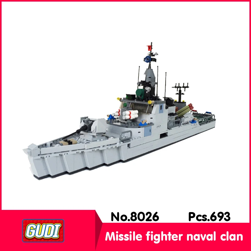 GUDI 8026 693Pcs URBAN Series Missile fighter naval clan Model Building Blocks Bricks Set Compatible with Legoings
GUDI 8026 693Pcs URBAN Series Missile fighter naval clan Model Building Blocks Bricks Set Compatible with Legoings