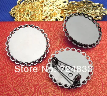 Blank Brooch Bases Double Round Lace Bezel Cabochon Metal Brooches Pins Settings Findings Gunmetal Black tone Plated Wholesale
Blank Brooch Bases Double Round Lace Bezel Cabochon Metal Brooches Pins Settings Findings Gunmetal Black tone Plated Wholesale