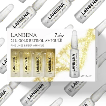 LANBENA 24K Gold Retinol Ampoule Serum Anti-Aging Wrinkle Lifting Firming Remove fine lines Moisturizing Nourishing For 7 Days
LANBENA 24K Gold Retinol Ampoule Serum Anti-Aging Wrinkle Lifting Firming Remove fine lines Moisturizing Nourishing For 7 Days
