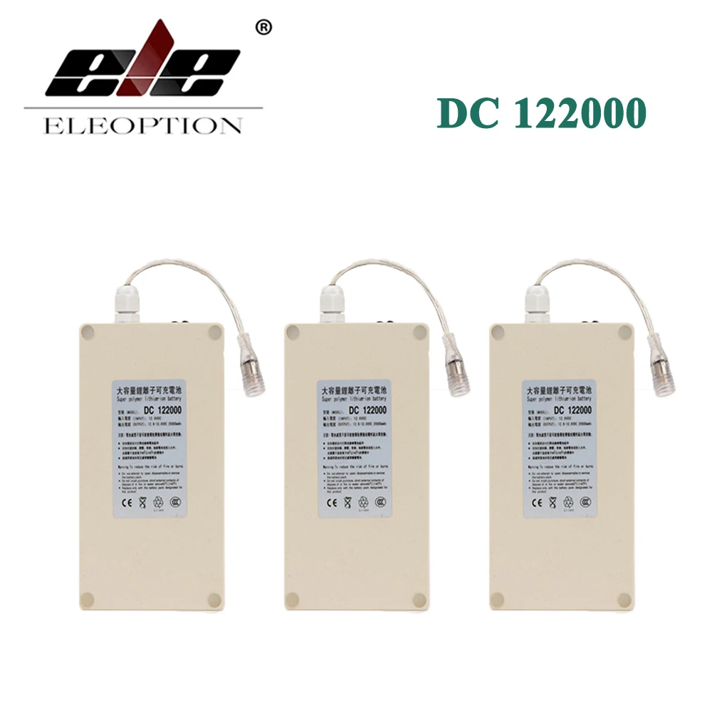 ELEOPTION 3PCS DC122000 Waterproof 12V 20000mah Super Powerful Rechargeable Portable Li-ion Battery For Camera
ELEOPTION 3PCS DC122000 Waterproof 12V 20000mah Super Powerful Rechargeable Portable Li-ion Battery For Camera