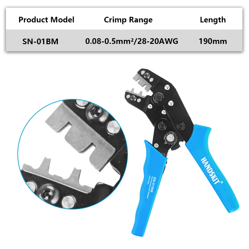 Handskit Crimper Cable Cutter Automatic Wire Stripper 6.34.82.8 Plug Spring Insert Terminal Multifunctional Decrustation Plier3