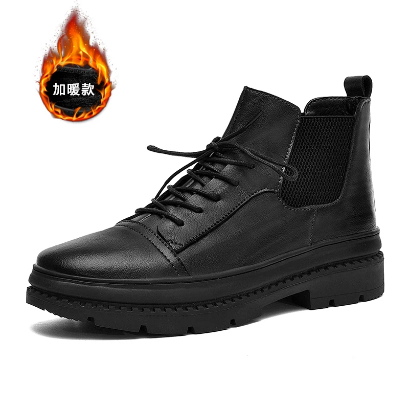 GNORNIL Brand Genuine Leather Men Boots 2018 New Fashion Black Casual Boots Male Short Plush Winter Motorcycle Boots Men Shoes
GNORNIL Brand Genuine Leather Men Boots 2018 New Fashion Black Casual Boots Male Short Plush Winter Motorcycle Boots Men Shoes