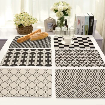 Fashion Geometry Pattern Table Mat Black and White Stripe Placemat for Dining Table Coasters Home Kitchen Decoration Accessories
Fashion Geometry Pattern Table Mat Black and White Stripe Placemat for Dining Table Coasters Home Kitchen Decoration Accessories