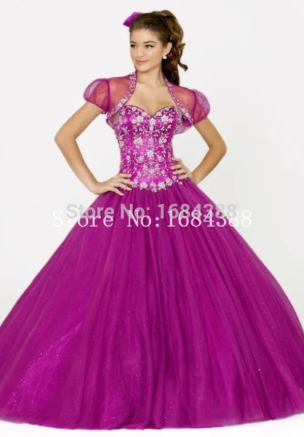 2015 Free Shippingh vestidos de quinceanera Ball Gowns With Jacket Sweetheart Beading Quinceanera Dresses | Свадьбы и торжества