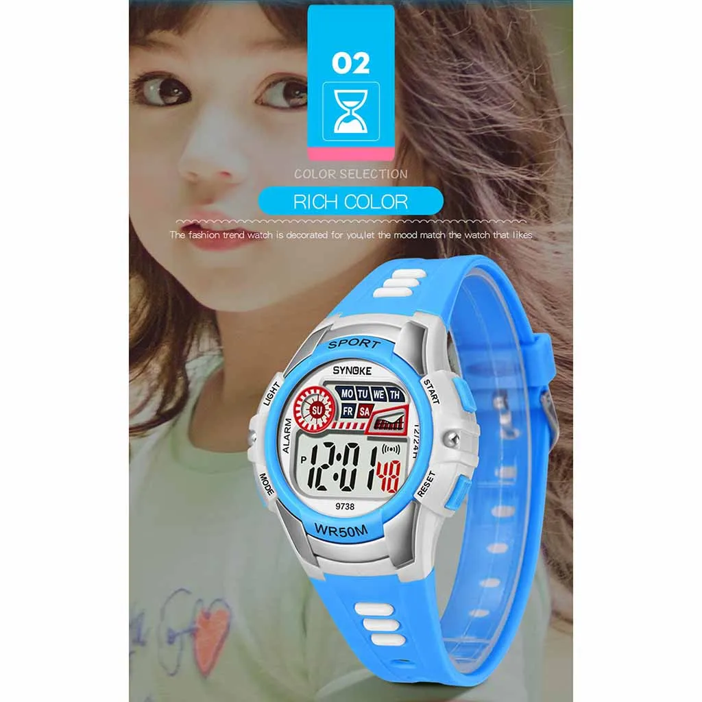 SYNOKE Children's Digital Watches Luminous Alarm Waterproof Multifunctional LED Student Electronic Watch orologi bambini #N03
SYNOKE Children's Digital Watches Luminous Alarm Waterproof Multifunctional LED Student Electronic Watch orologi bambini #N03