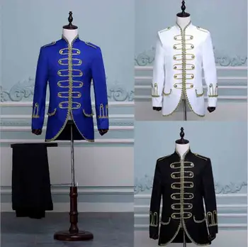 2 Pcs Deluxe Tuxedo Suit Groom Wedding Dress For Men Medieval Victorian Blue Suit Halloween Cosplay Prince Costume For Men
2 Pcs Deluxe Tuxedo Suit Groom Wedding Dress For Men Medieval Victorian Blue Suit Halloween Cosplay Prince Costume For Men