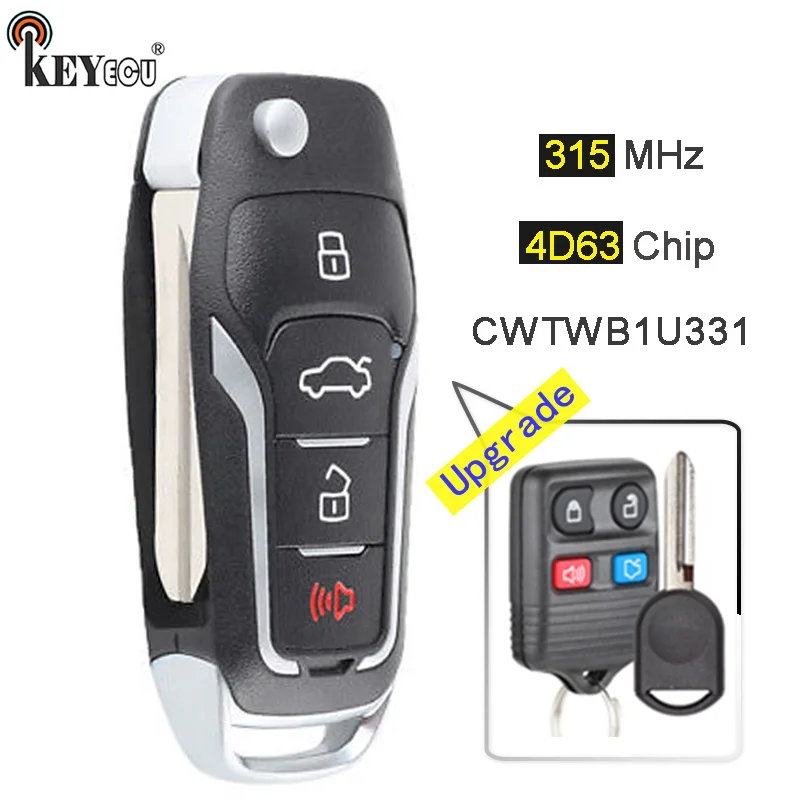 KEYECU 315MHz CWTWB1U331 Upgraded Flip Remote Key Fob 3+1 4 Button for Ford Explorer, for Lincoln Town Car LS, for Mercury Sable
KEYECU 315MHz CWTWB1U331 Upgraded Flip Remote Key Fob 3+1 4 Button for Ford Explorer, for Lincoln Town Car LS, for Mercury Sable