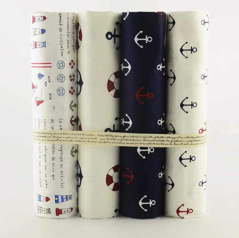 Teramila Cotton Fabric 4PCS 40cmx50cm/piece Sea Anchor Printed Fat Quarter For Sewing Clothes Bedding Quilting Patchwork Crafts
Teramila Cotton Fabric 4PCS 40cmx50cm/piece Sea Anchor Printed Fat Quarter For Sewing Clothes Bedding Quilting Patchwork Crafts