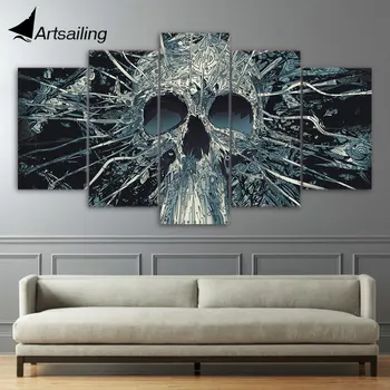 HD 5 Pieces Canvas Paintings Printed Abstract Art Skull Wall Art Canvas Modular Living Room Bedroom Home Decoration ny-4407 
HD 5 Pieces Canvas Paintings Printed Abstract Art Skull Wall Art Canvas Modular Living Room Bedroom Home Decoration ny-4407