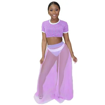 HAOOHU 2019 Hot fashion women crop top and mesh maxi skirt suit summer beach Three-piece outfits for women suit
HAOOHU 2019 Hot fashion women crop top and mesh maxi skirt suit summer beach Three-piece outfits for women suit