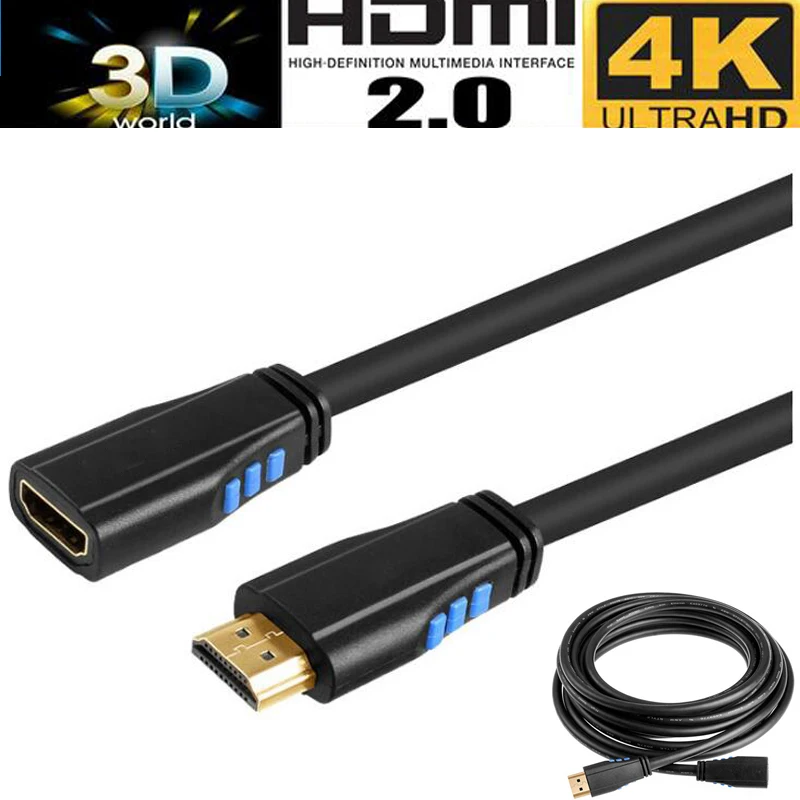 2160P HDMI 2.0 Extension cable 5M 3M 1.5M HDMI V2.0 extender repeater amplifer cable male to female
2160P HDMI 2.0 Extension cable 5M 3M 1.5M HDMI V2.0 extender repeater amplifer cable male to female