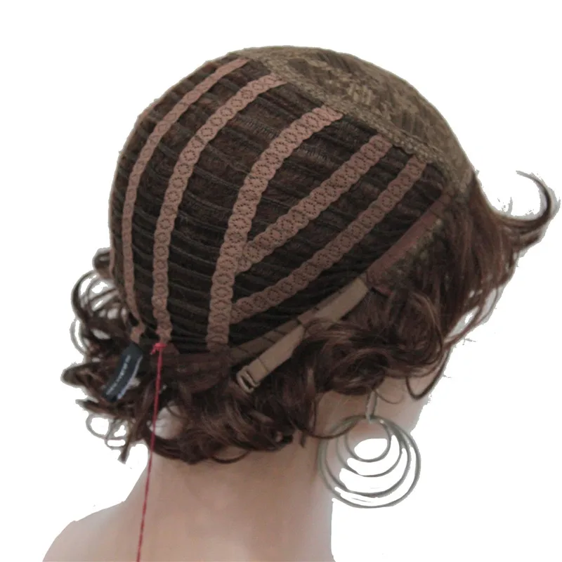 RG-221 31 New Women's wigs Wavy Curly Dark Auburn 31# Short Synthetic Hair Full Wig (5)