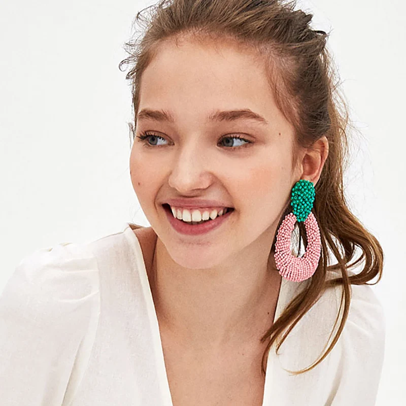 Bohemian Handmade Resin Beaded Statement Earrings For Women Dangle Drop Earring Wedding Accessories 2019
Bohemian Handmade Resin Beaded Statement Earrings For Women Dangle Drop Earring Wedding Accessories 2019