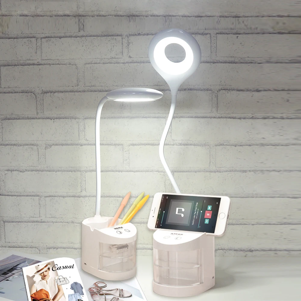 Flexible LED Table Lamp Night Light Dimmable LED Desk Lamp Touch Switch USB Rechargeable Study Lamp Book Light With Pen Holder
Flexible LED Table Lamp Night Light Dimmable LED Desk Lamp Touch Switch USB Rechargeable Study Lamp Book Light With Pen Holder