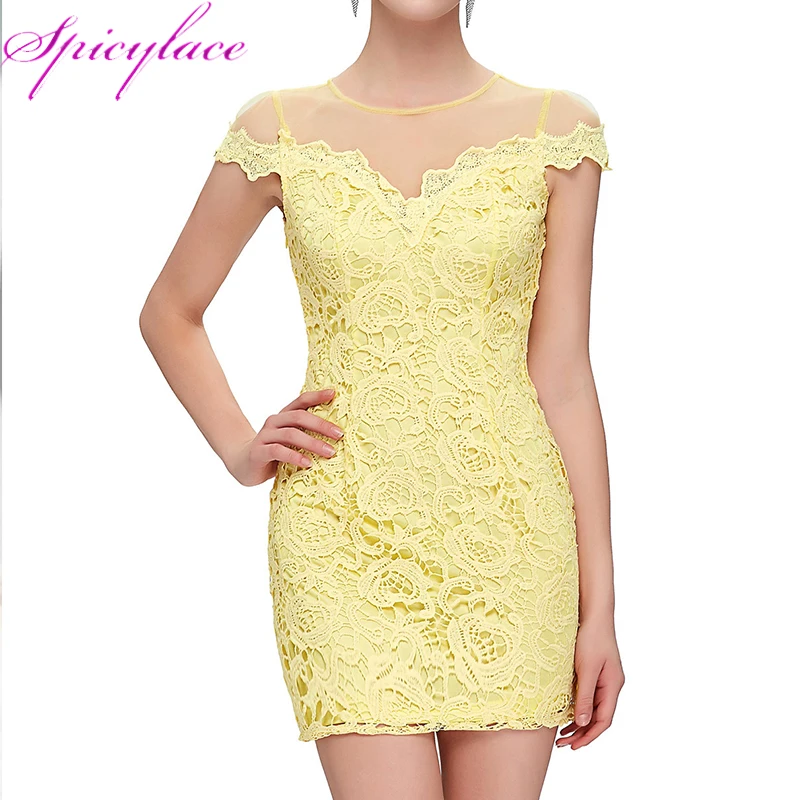 Spicylace Sexy Women V-Neck Floral Lace Bodycon Dress Sheath Summer Beach Holiday Women Party Lace Mini Dress Yellow Vestidos
Spicylace Sexy Women V-Neck Floral Lace Bodycon Dress Sheath Summer Beach Holiday Women Party Lace Mini Dress Yellow Vestidos