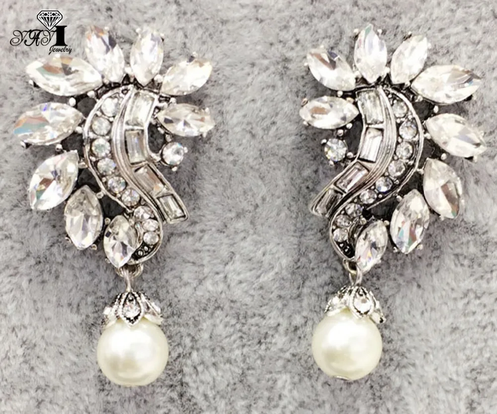 YaYi Jewelry Fashion White Glass Rhinestone Dangle Crystal Earring Women's Fashion Ancient Gold Color Gem Earrings Gift
YaYi Jewelry Fashion White Glass Rhinestone Dangle Crystal Earring Women's Fashion Ancient Gold Color Gem Earrings Gift