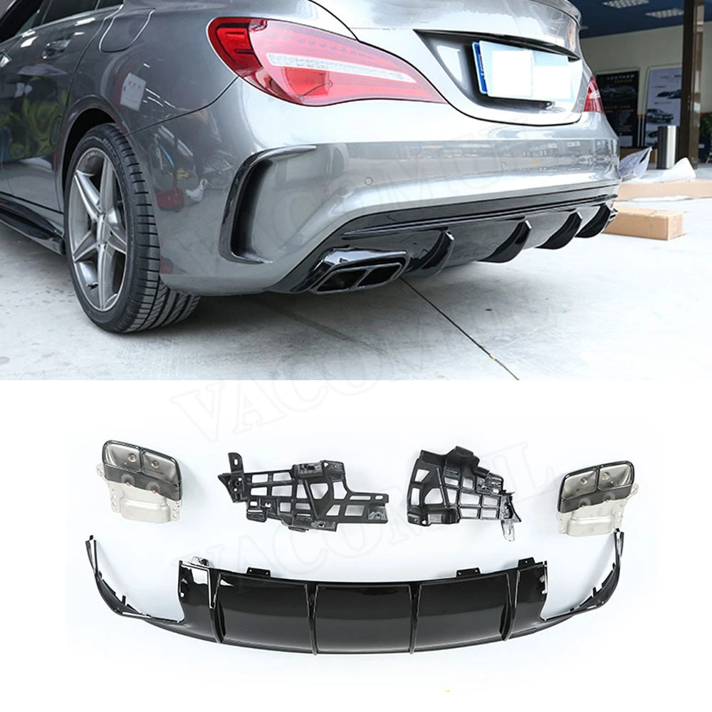 CLA Class PP Rear Bumper Lip Diffuser with Exhaust Tips for Mercedes-Benz CLA Class W117 CLA260 CLA45 AMG Style 2013-2018
CLA Class PP Rear Bumper Lip Diffuser with Exhaust Tips for Mercedes-Benz CLA Class W117 CLA260 CLA45 AMG Style 2013-2018