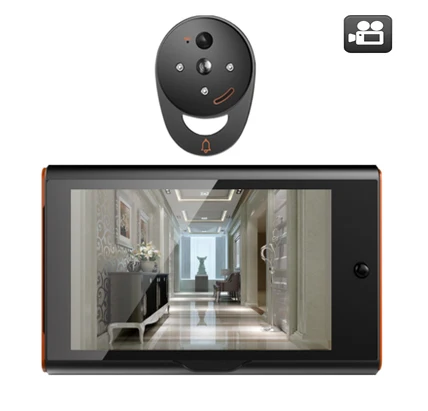 

MOUNTAINONE Wireless Digital 7" Peephole Viewer Home Security Doorbell,PIR Motion Detection&Recording Big angle view+32G TF Card