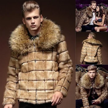 Winter Men Fox Fur Collar Faux Rabbit Fur Coats,Turn-down Collar Trends Fur Jacket Brown Long Section Fashion Plaid Overcoats
Winter Men Fox Fur Collar Faux Rabbit Fur Coats,Turn-down Collar Trends Fur Jacket Brown Long Section Fashion Plaid Overcoats